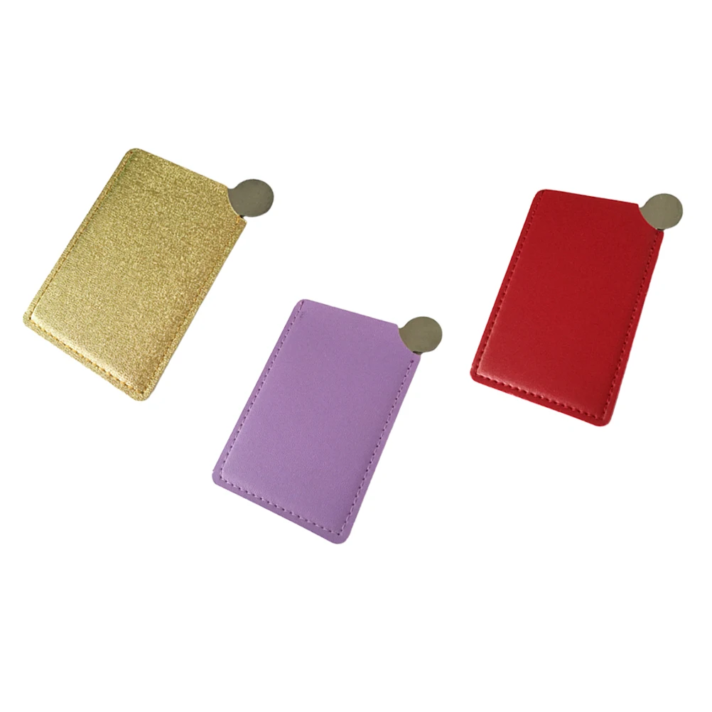 

3Pcs Stainless Steel Pocket Makeup Mirror Portable Mirror Compact Clear Surface Durable Material
