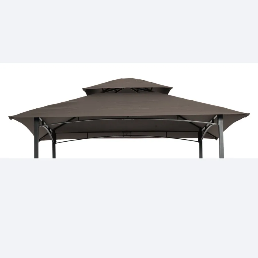 

8x5Ft Grill Gazebo Replacement Canopy Double Tiered BBQ Tent Roof Top Cover for Outdoor Kitchen Patio Sun Protection UV Resista