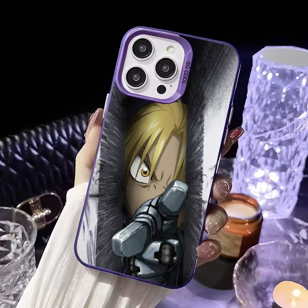 حافظة هاتف F-Fullmetal A-Alchemist لهاتف iPhone17,16,15,14,13,12,11,Mini,Pro,SE,MAX,plus,Purple Matte غطاء سيليكون #2