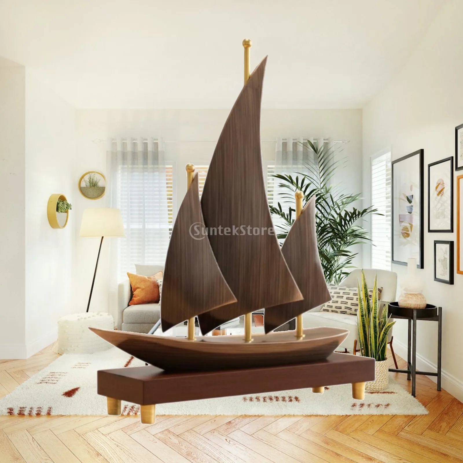 Sailboat Pen Holder Nautical Sailboat Pen Holder with Gift Box Desk Holder Stylish Sculptural for Teachers, Home Workspace