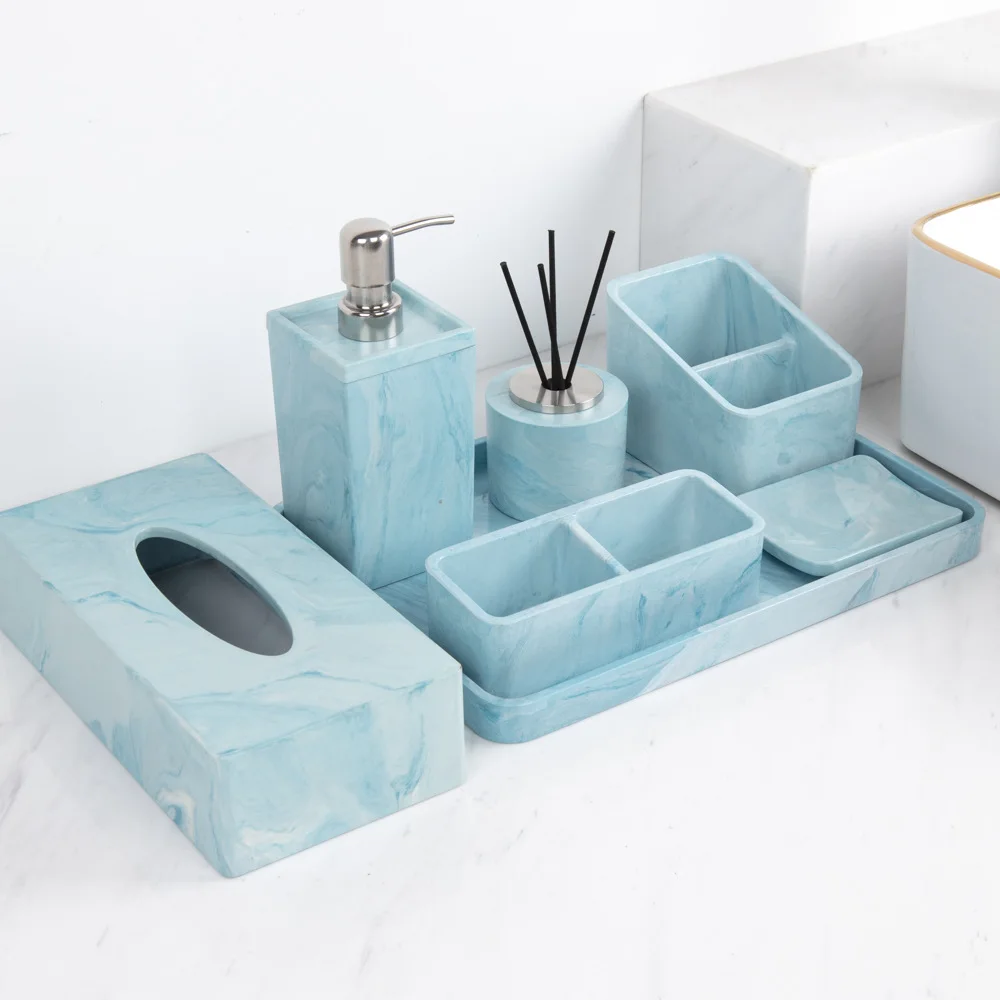 DSA household imitation marble pattern light luxury high-end storage box drawing carton model room hotel bathroom set ornament