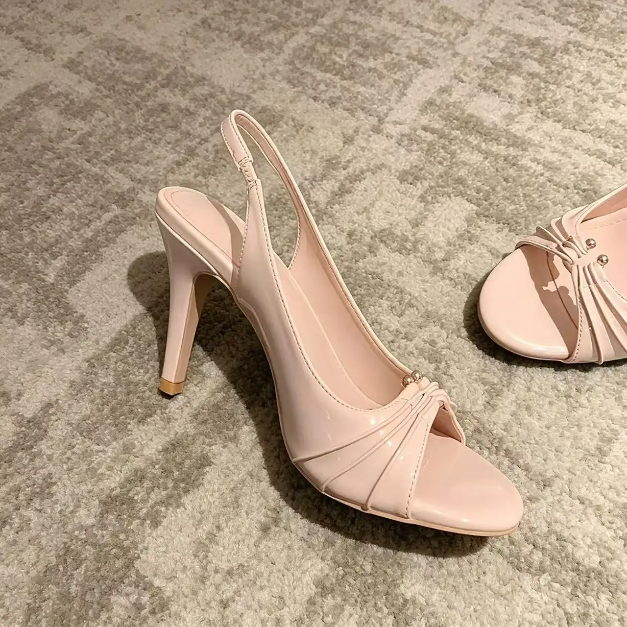2026 New Fishmouth Thin Heel Casual Comfortable High Heels Sandals Unique Personality High End Feeling Low Cut PU Lined Ladie...