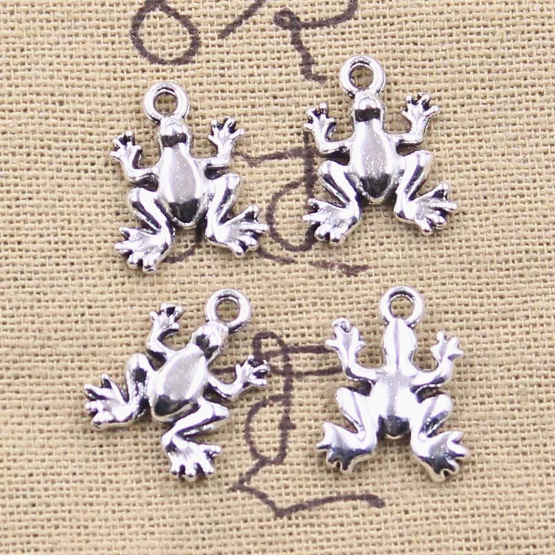 20pcs Charms Frog 17x14mm Antique Silver Color Pendants DIY Crafts Making Findings Handmade Tibetan Jewelry