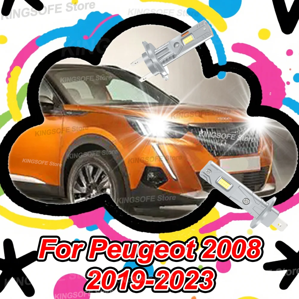 

2/4 шт. светодиодные лампы для фар высокой мощности, авто фары 300000LM для Peugeot 2008 2019 2020 2021 2022 2023