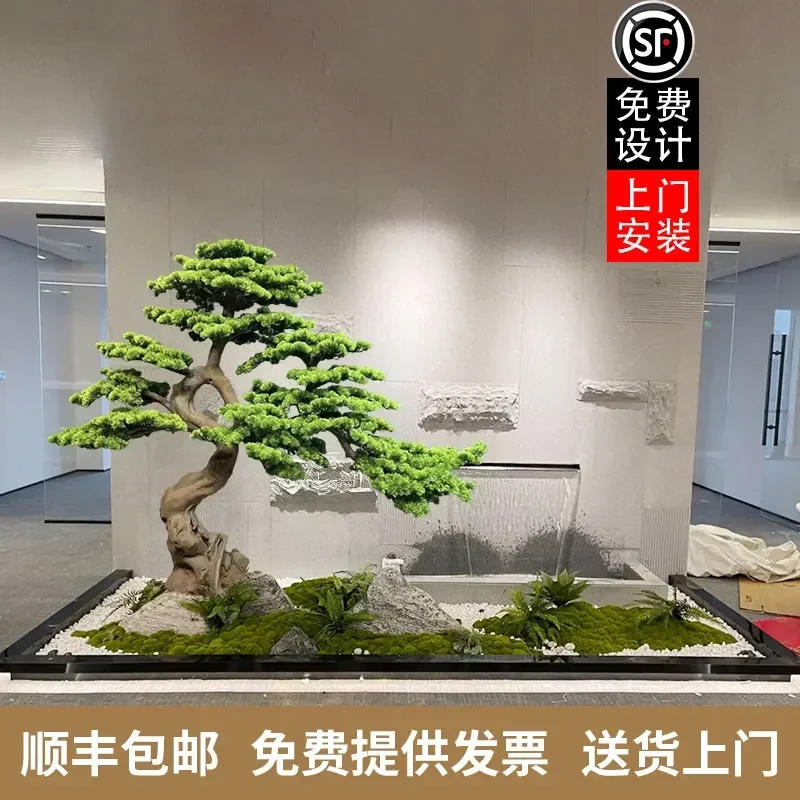 Simulation pine tree Luo Hansong large entrance hotel interior decoration fake tree ornament landing