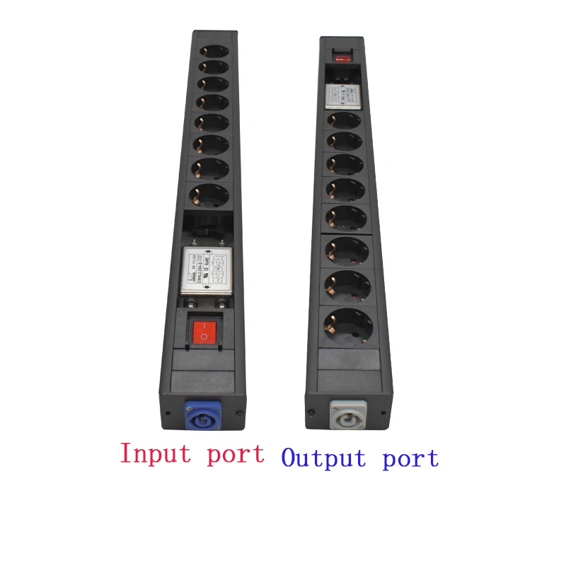 pdu power strip for power conditioner purificador de energia com tomadas ue ruido de audio filtro de energia ac 16a 4000w socket 01