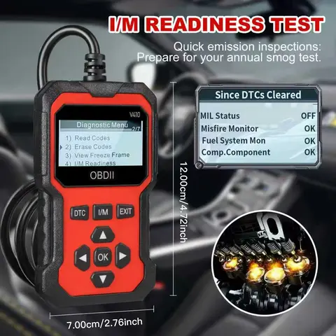 V410 Car Diagnostic Scanner Tool ABS Engine Oil Reset Function Auto Scanner Tool for All Cars