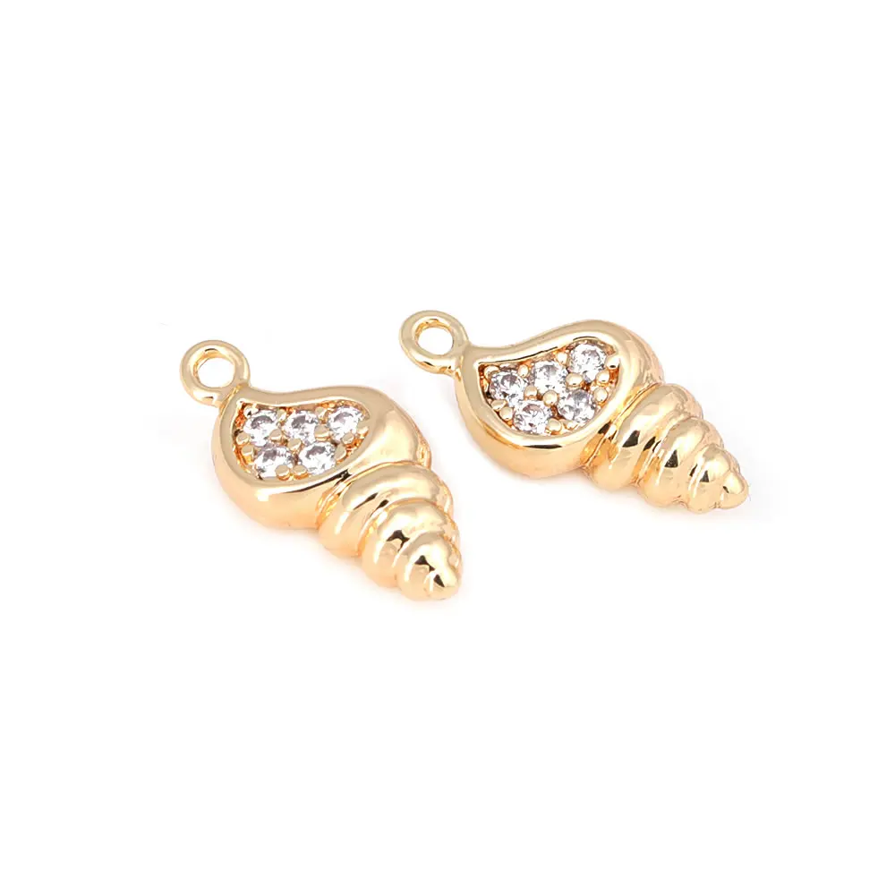 18K Gold Color Brass Conch Seashells Charms Pendants High Quality Diy Jewelry Making Necklace Supplies Necklace Earrings - view 6