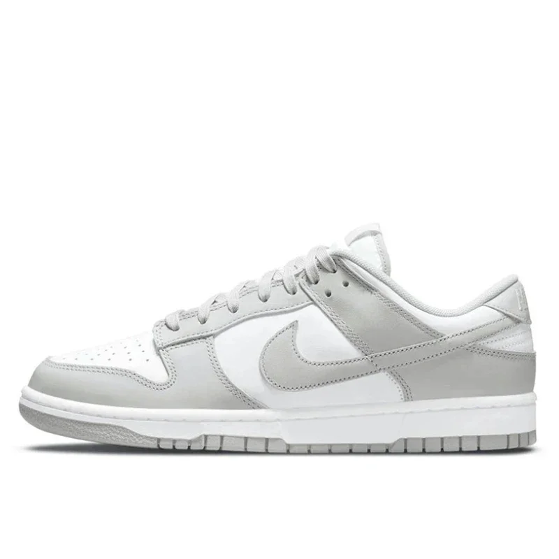 Nike Dunk Low Herren Damen Skateboardschuhe Klassische Unisex Sneakers Grau Weiß