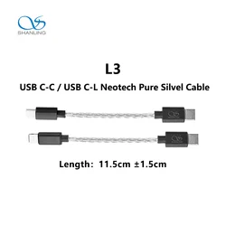 SHANLING L3 Neotech Pure Silvel Audio Cable USB C to USB C / USB C to Lightning Interfacer for UA3 UA5 DAC