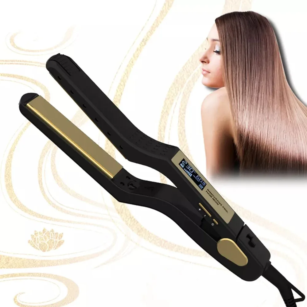 

Professional Negative Ion Hair Straightener 50W PTC Heating Straightening Iron Z Shape 375g Max 230℃ LCD Screen Styling Tools