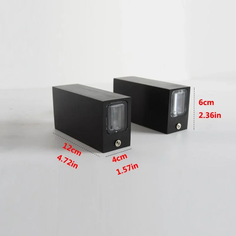 الألومنيوم الفضي COB ضوء خارجي 6 واط الإضاءة في الهواء الطلق في الهواء الطلق مقاوم للماء IP65 الجدار مصباح الشرفة ضوء صعودا وهبوطا شمعدانات جدارية