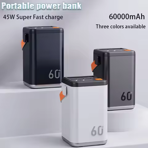 PURFIELD 60000mAh Powerful Power Bank 45W Fast Charge External Battery Portable Charger Powerbank PD 30W for iPhone Xiaomi
