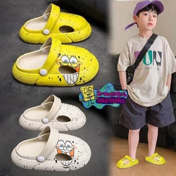 SpongeBob Children's Hole Shoes Summer Non-slip Beach Shoes Cartoon Anime Slippers Thick Bottom Soft Bottom Fashion Home Sandals