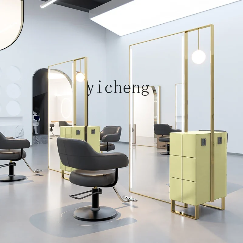 Hair Mirror High-end Hair Salon Mirror Desk Barber Shop Desk Cut Hair Mirror