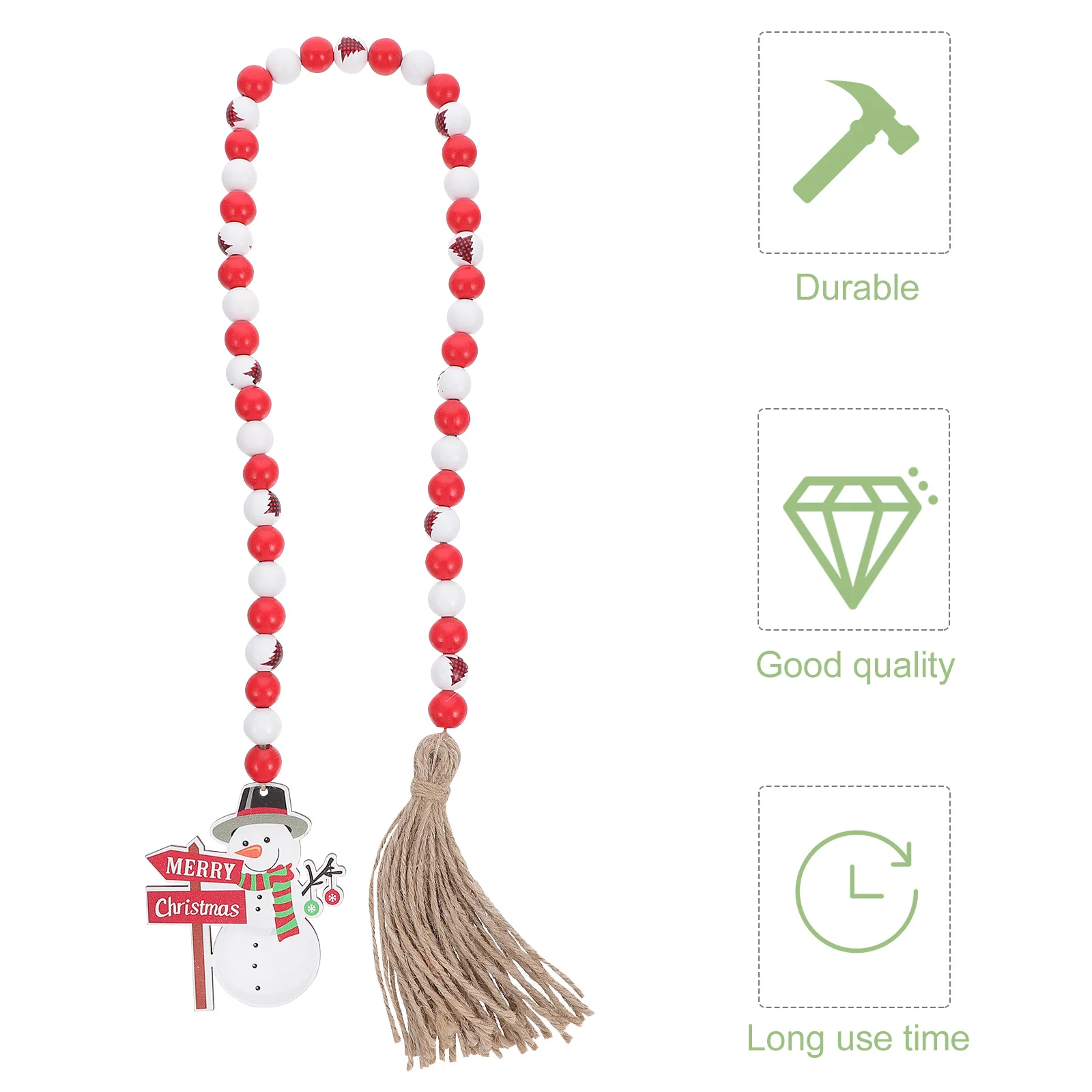 

1pc Snowman Hanging Bead String Christmas Tree Decor Wooden Beaded Pendant Holiday Party Decoration Home Decor Ornaments