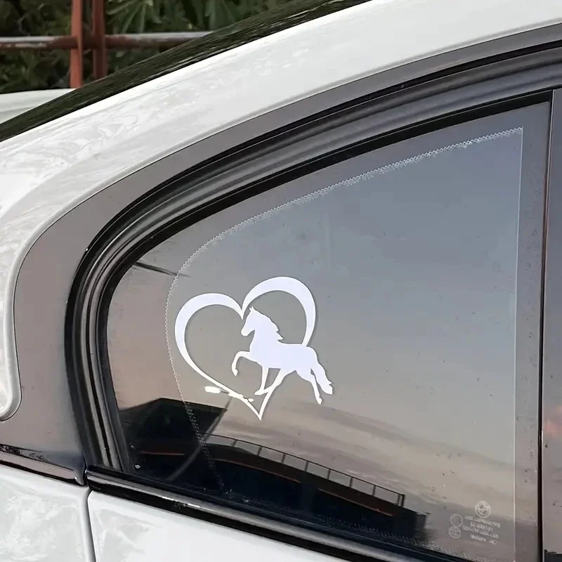 JT02# Unique Horse and Heart Car Stickers Waterproof Vinyl Decal Car Accessories Decor Pegatinas Para Coche #JT02