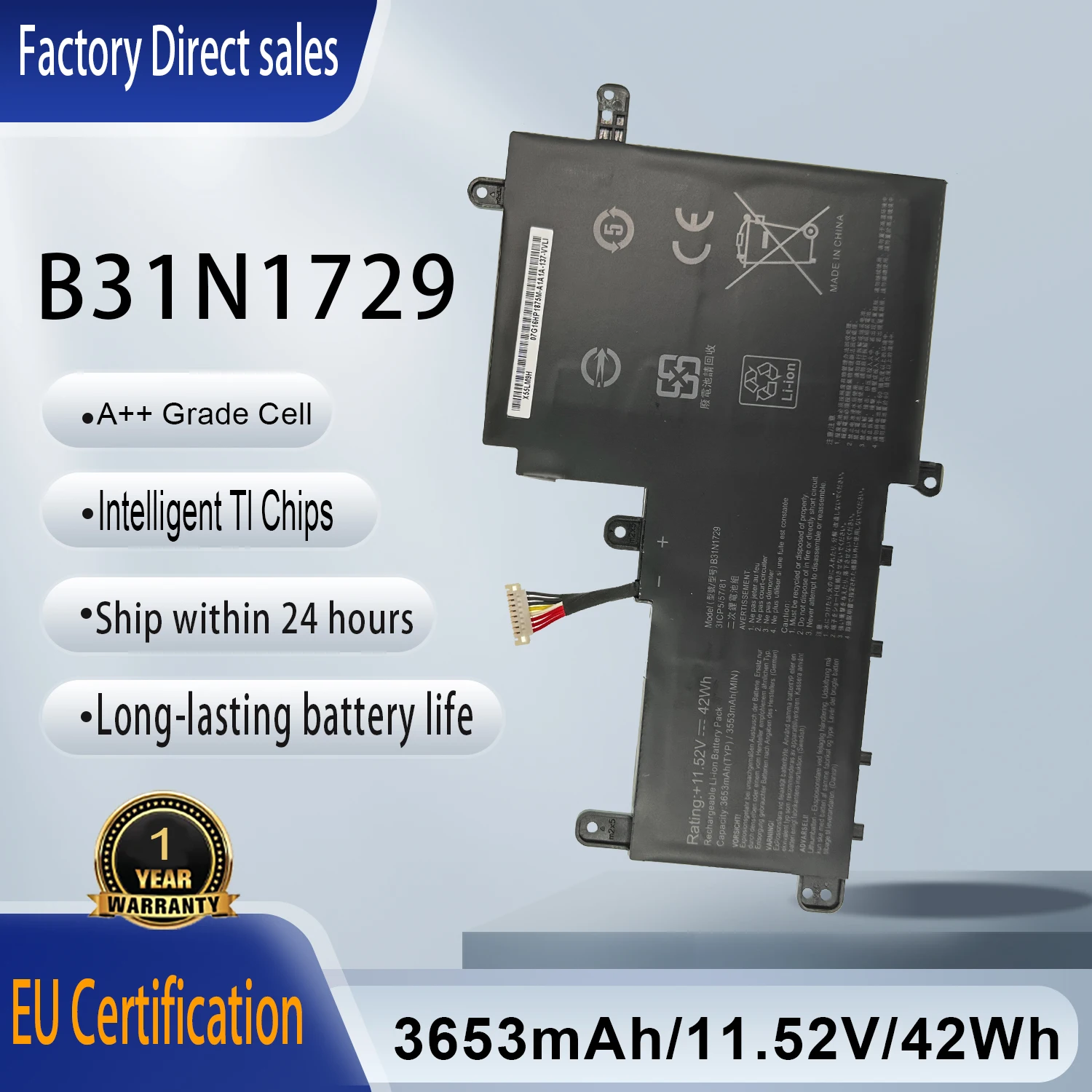 Nueva batería para ordenador portátil B31N1729 para Asus VivoBook S15 S530 S530U S530UA S530UF S530FA S530FN S530UN X530 X530U X530UA X530UF X530FA