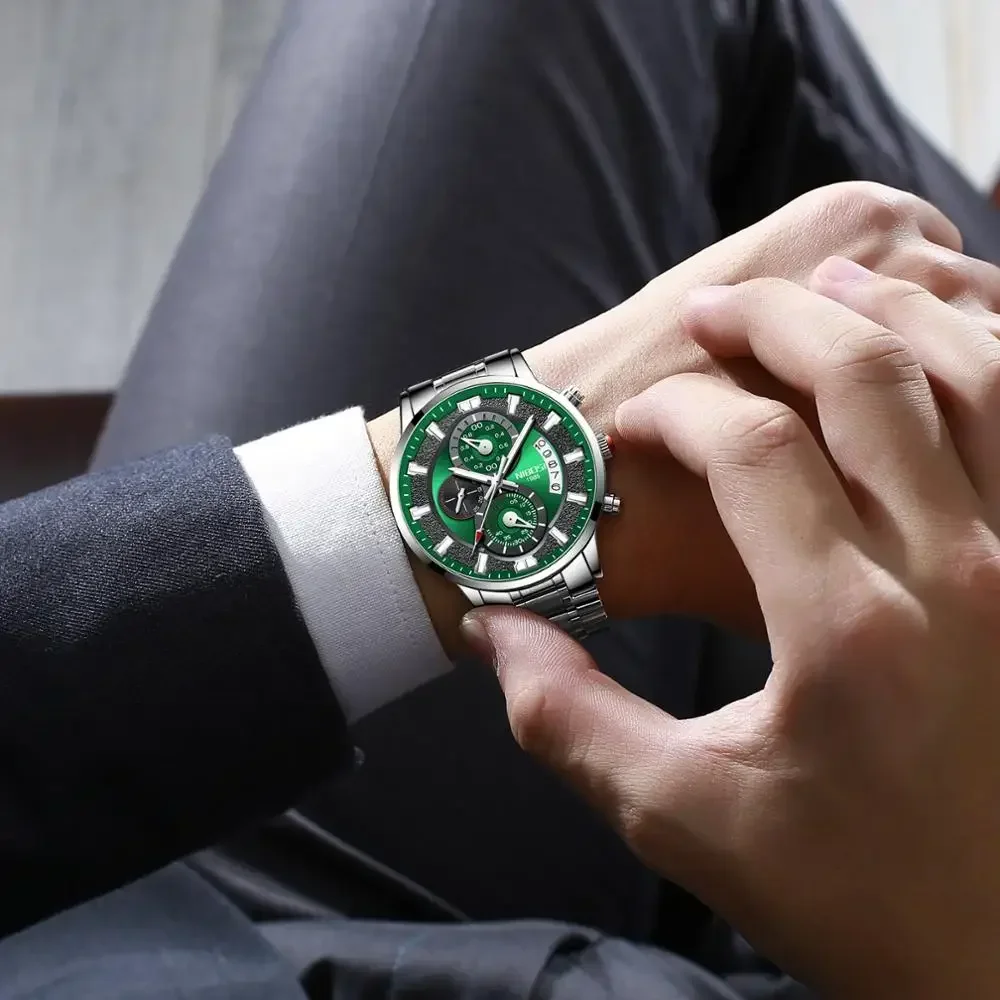 NIBOSI Luxury Watch for Men Chronograph Fashion Mens Watches Top Brand Clock Sports Waterproof Business Relogio Masculino