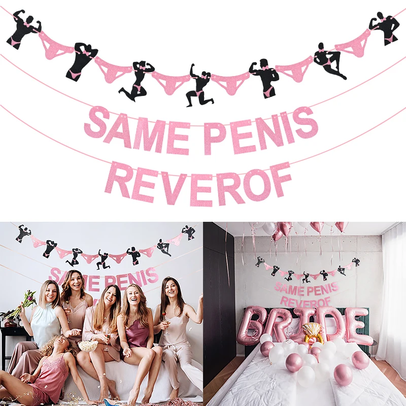 

Bachelor Party Same Penis Forever Paper Banner Rose Gold Hen Party Decoration Hen Night Bridal Shower DIY Decoration Supplies