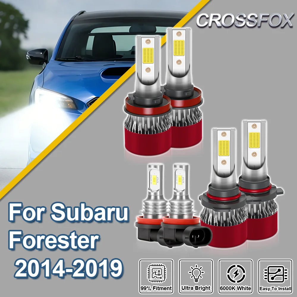 CROSSFOX para Subaru Forester 2014-2019 Canbus Turbo Hi/Lo Beam, bombillas LED para faros delanteros de coche, lámpara antiniebla ultrabrillante 2015 2016 2017 2018