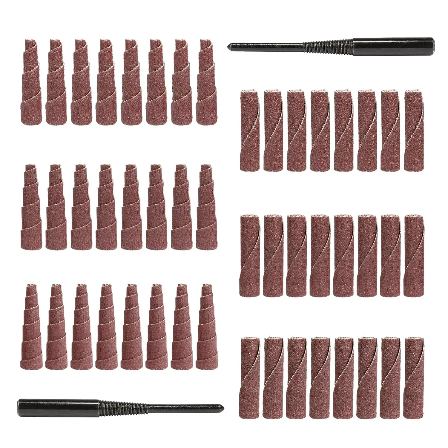 50 Rollos de Cartuchos Abrasivos de Papel de Lija de 2 Pulgadas con Mandril de 1/4 de Pulgada para Pulir Madera y Metal