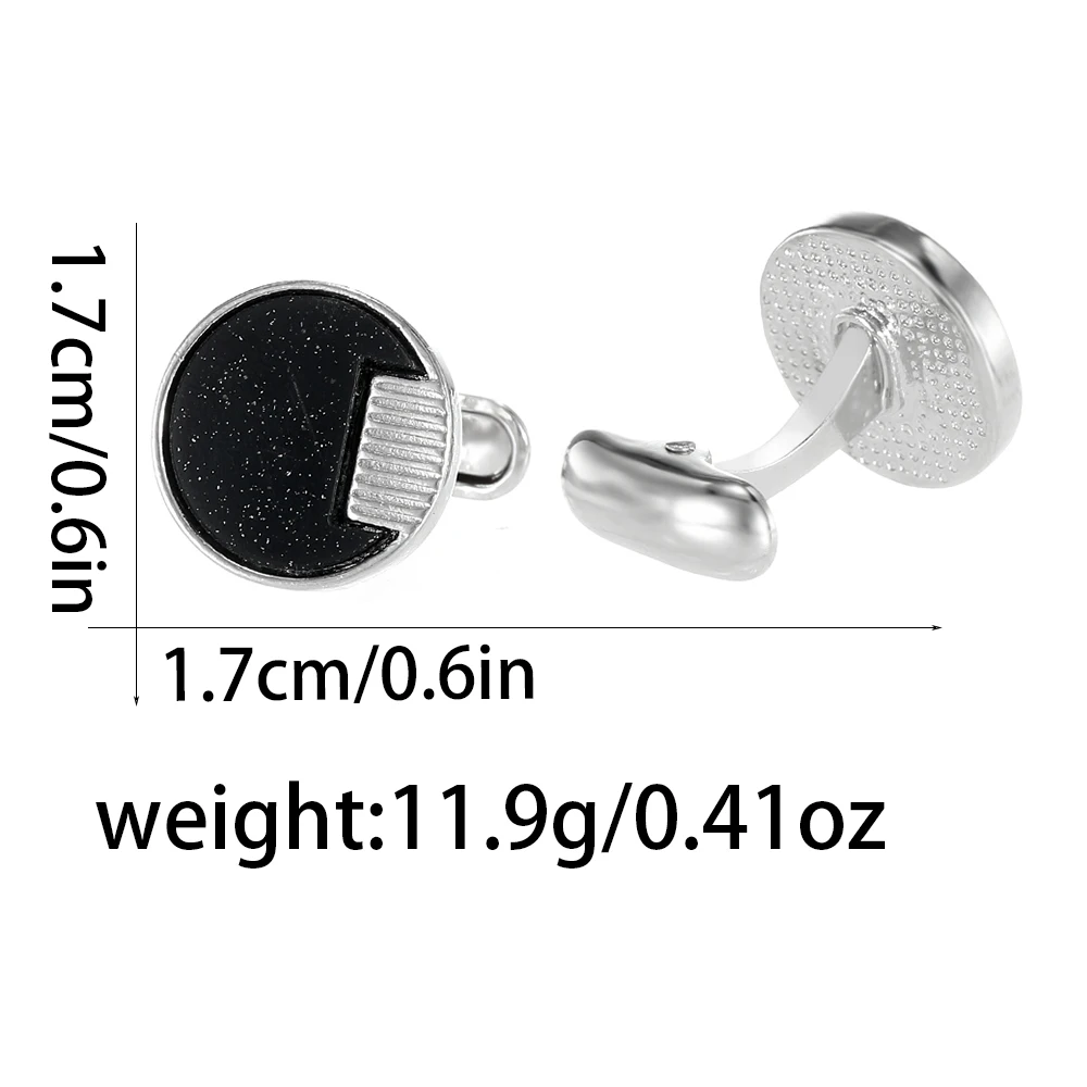 Funny Carbon Fiber Design Galaxy Mens Cufflinks Golden And Silvery Unique Whale Back Closure Round Sleeve Button