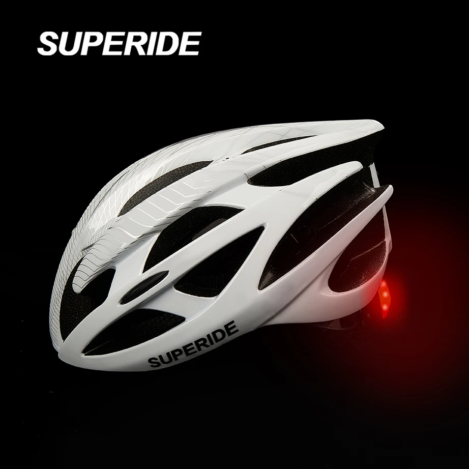 SUPERIDE Fahrradhelm für Kinder und Erwachsene mit Rücklicht, ultraleichter Rennradhelm, Outdoor-Sport-MTB-Fahrradhelm