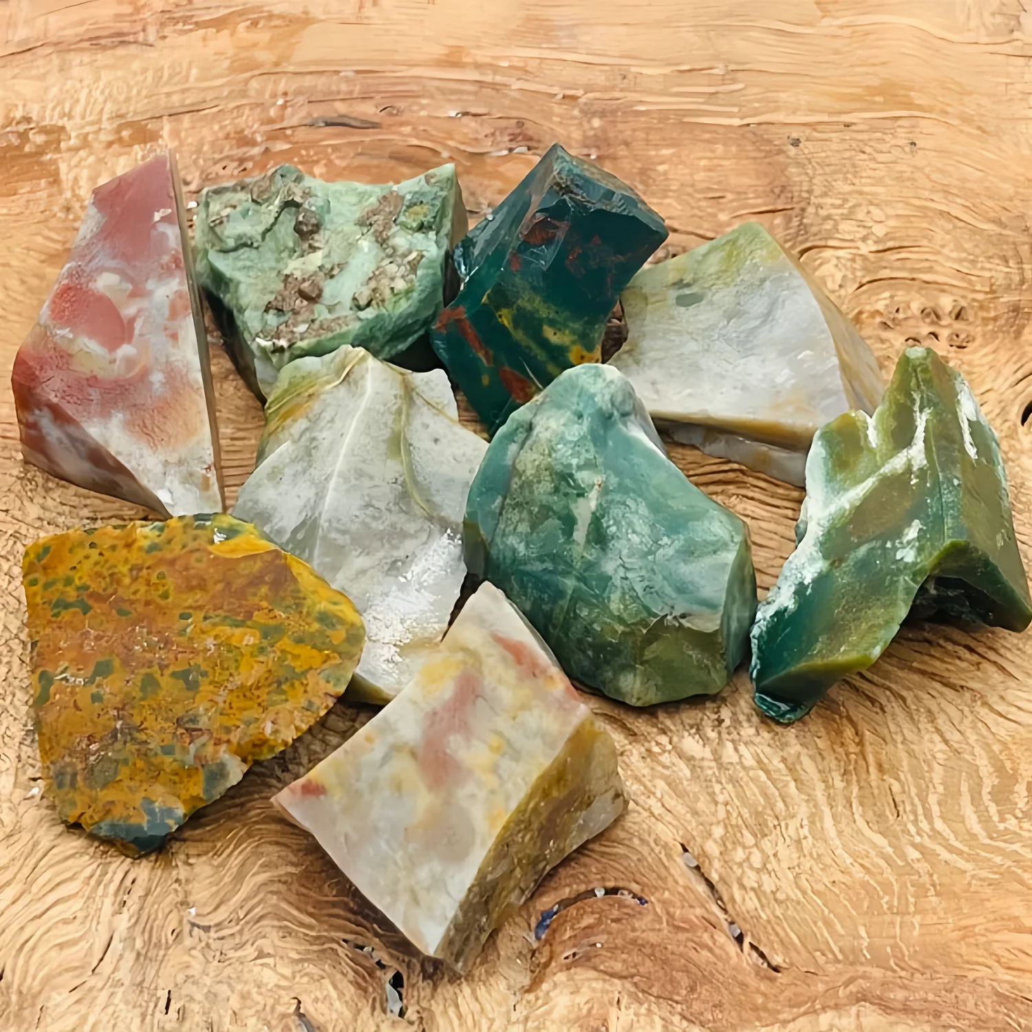 Natural Madagascar Ocean Jasper Rough Stone Orbicular Pattern Mineral Specimen Desktop Home Decor Collection Gift