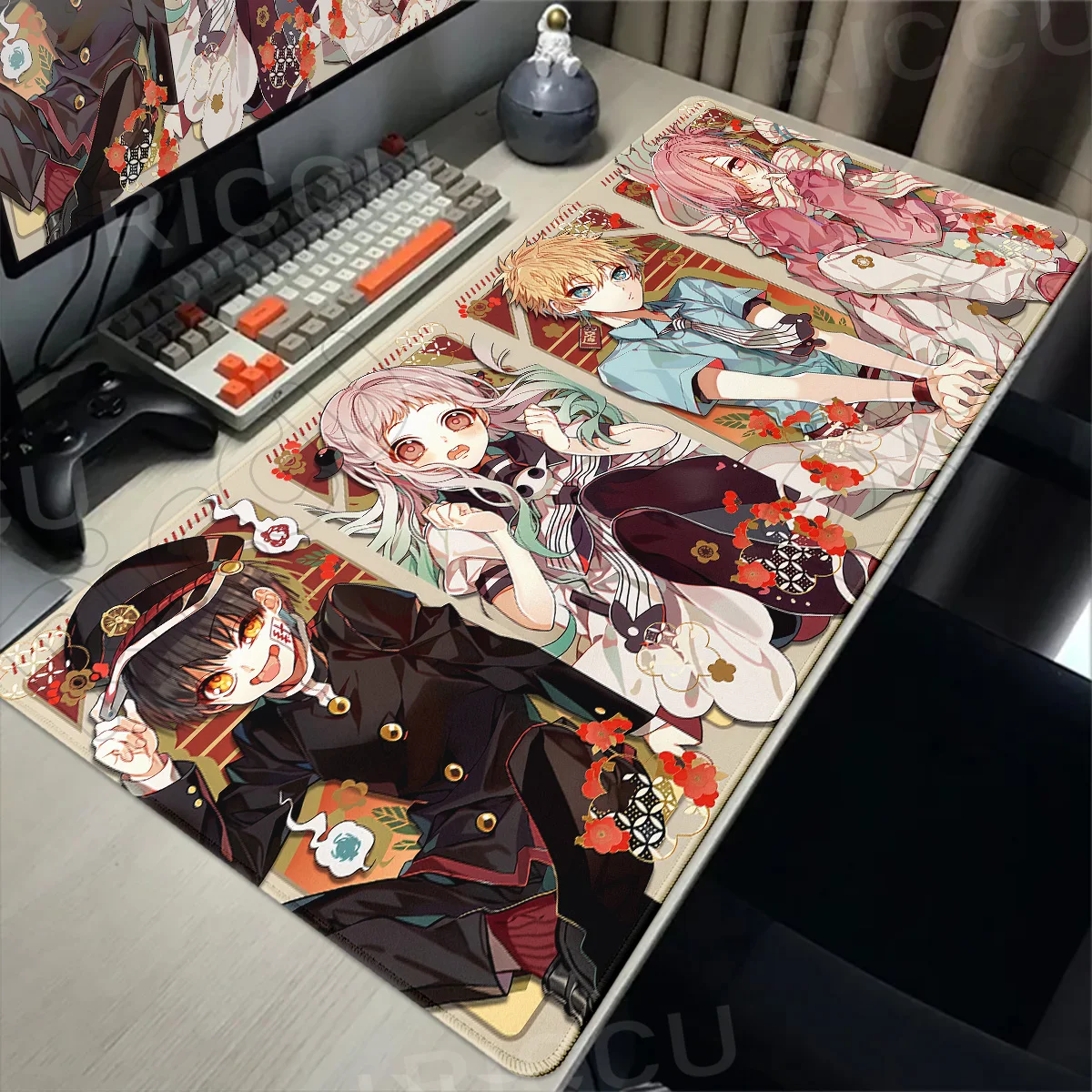 

Hanako kun Mousepad 40x90cm XXL Lockedge Office Computer Desk Mat Table Keyboard Large Mouse Pad Laptop Cushion HD Anime Playmat