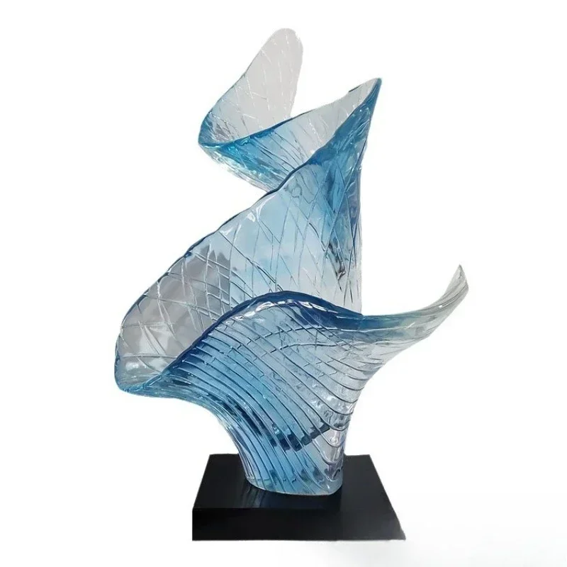 Lobby transparent resin sculpture ornament