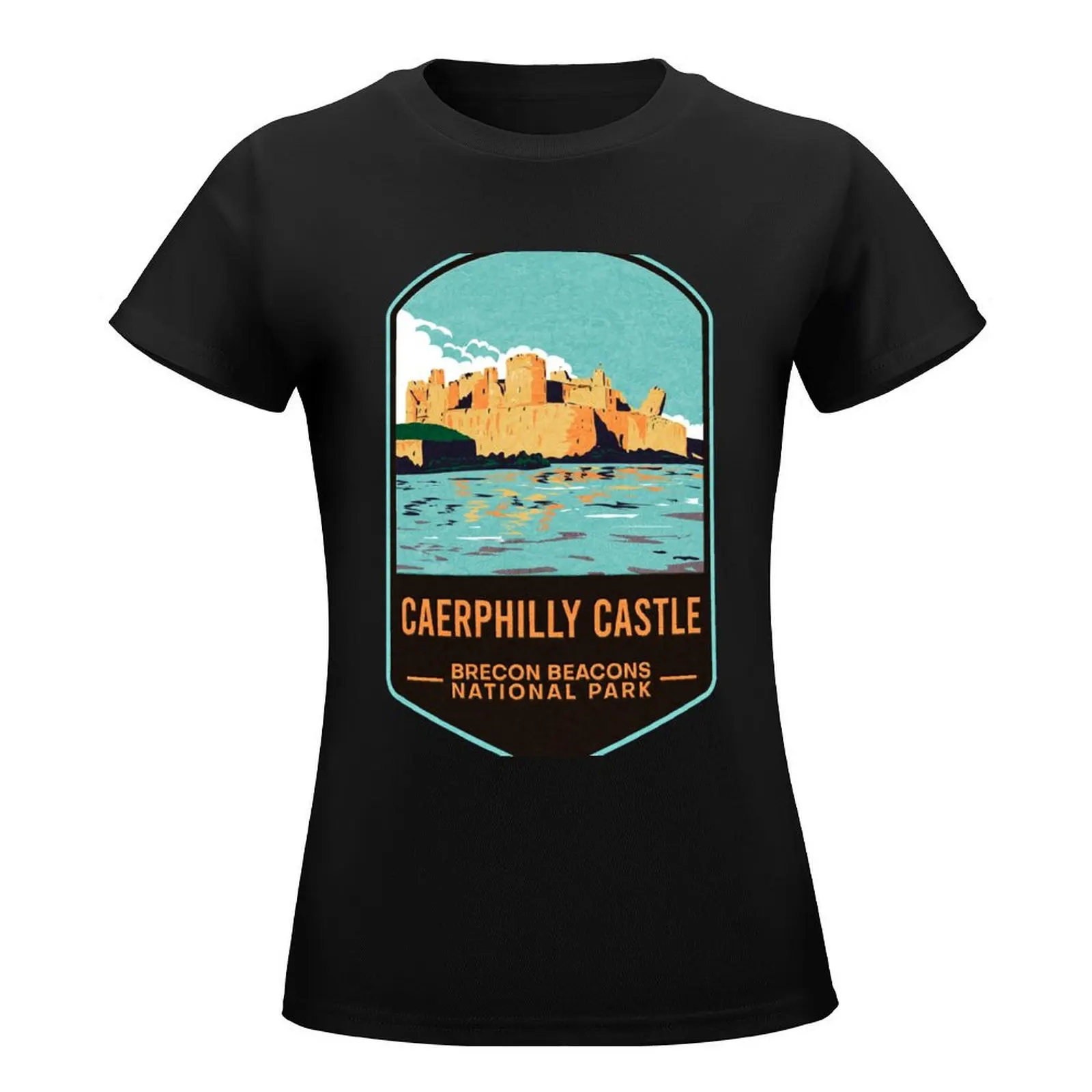 Caerphilly Castle Brecon Beacons National Park T-Shirt animal print plus size tops black t-shirts for Women