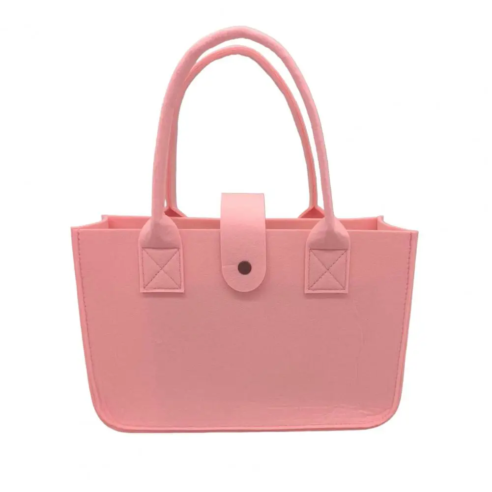 Women Handbag Portable Handle Solid Color Rectangle Gift Thickened Felt Tote Bag