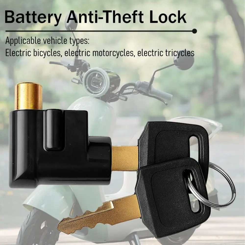 Heavy Duty Anti-Theft Battery Box Lock Weatherproof Durable Ebike Battery Lock with 2 Keys Electric Bike Lock Scooter