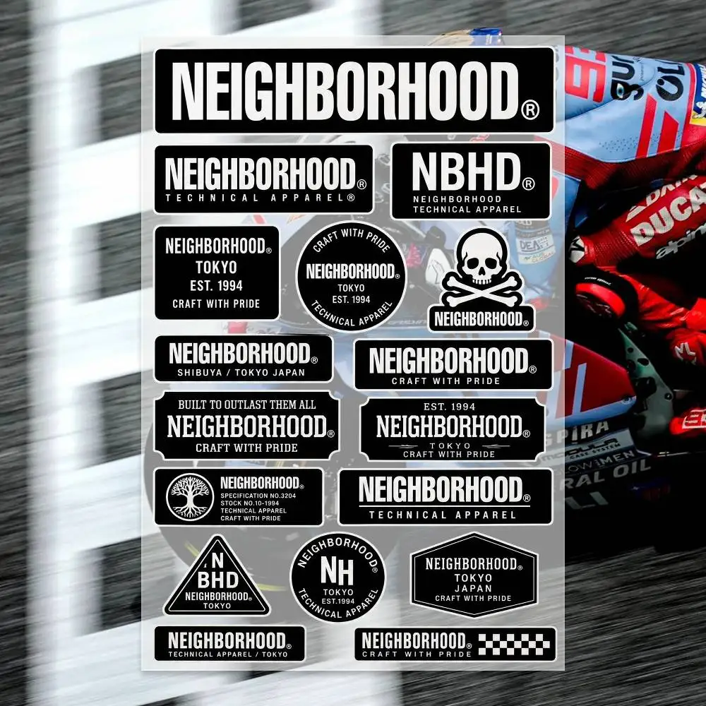 N-NEIGHBORHOOD Japanese Motorcycle Sticker Suitable for Motorcycle Body Reflective Car Sticker Helmet Decal