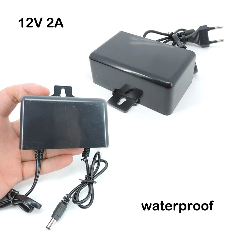 Adaptador de fuente de alimentación para cámara CCTV, cargador impermeable de CA a CC 12V, 2A, 2000ma, enchufe europeo y estadounidense para exteriores, L1