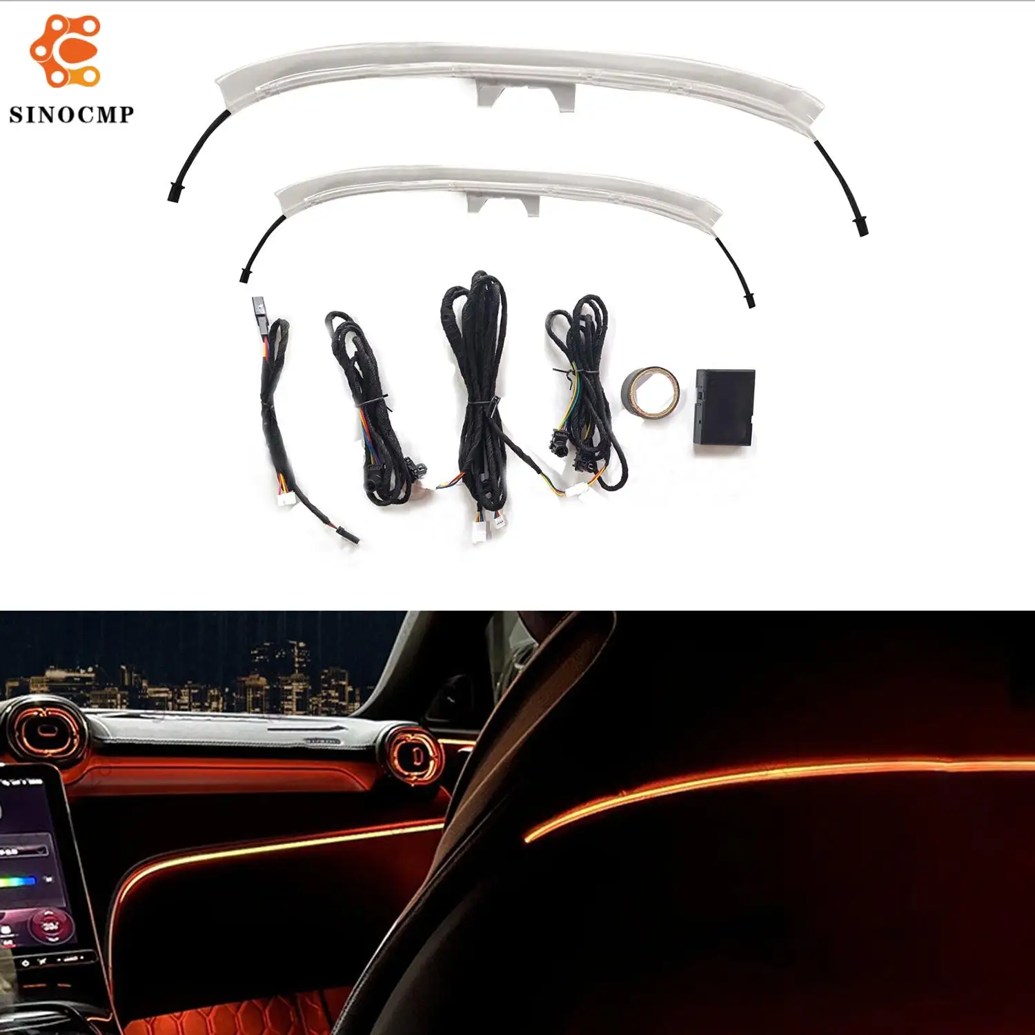 

1Set 64 Colors Seat Back Ambient Light For Mercedes Benz C Class W206 2022-2023 Car Ambient Light Lamps Accessories