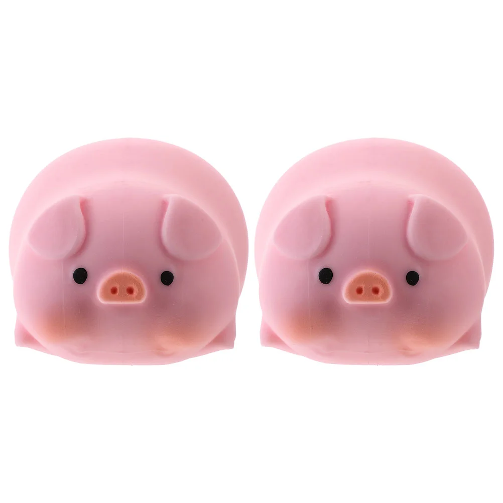 2 Pcs Children's Pig Squeeze Band Tofu Ball Toy Cartoon Pressure Kids Toys Pinch Music Adorable Stretchy