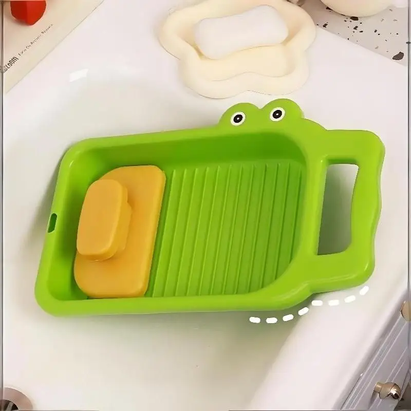 Hot Sale Household Cartoon Crocodile Washboard Non Slip Multifunctional Hand Wash Board Dorm Underwear Laundry Accessory