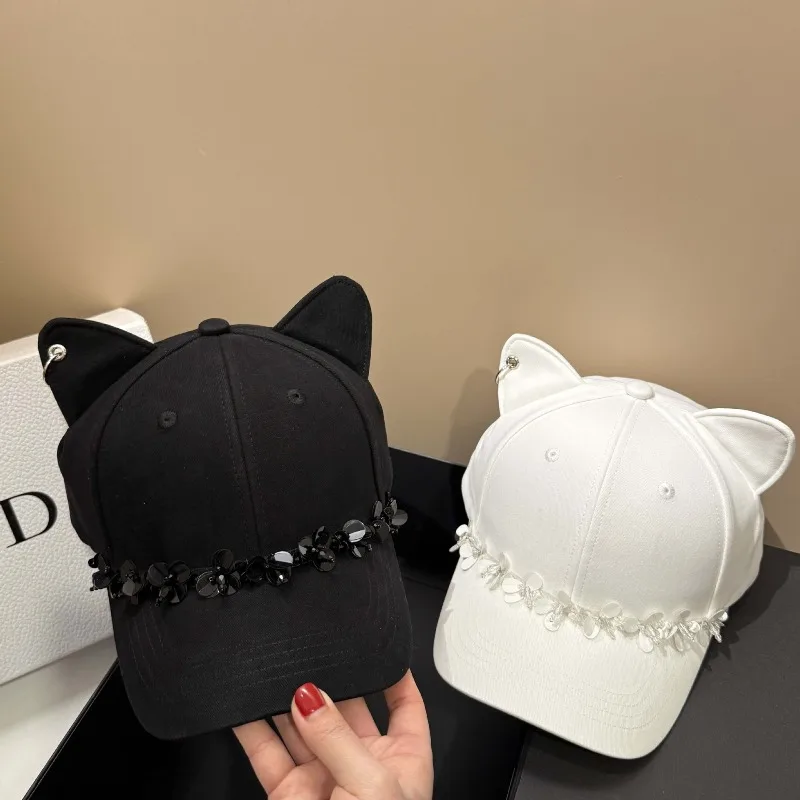 

​ ​ Bling Бейсболка для женщин 2025 с 3D кроличьими ушками, легкая регулируемая посадка, милый стиль Y2K, вечерние, бесплатная доставка ​ ​