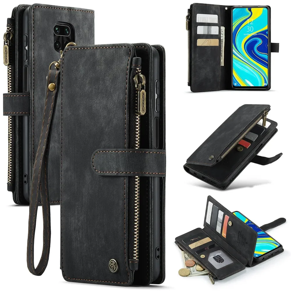 

Handbag Zip Wallet Case for Xiaomi Red Note9 Pro/Note9 ProMax / Note9S Wrist Strap Leather Magnetic Case