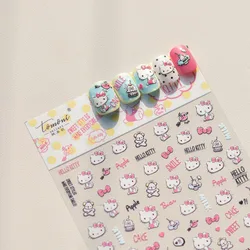 Sanrio Anime Nail Art Supplies Cute Hello Kitty Kuromi Cinnamoroll Pom Pom Purin 5D Nail Stickers Nail Art Decoration