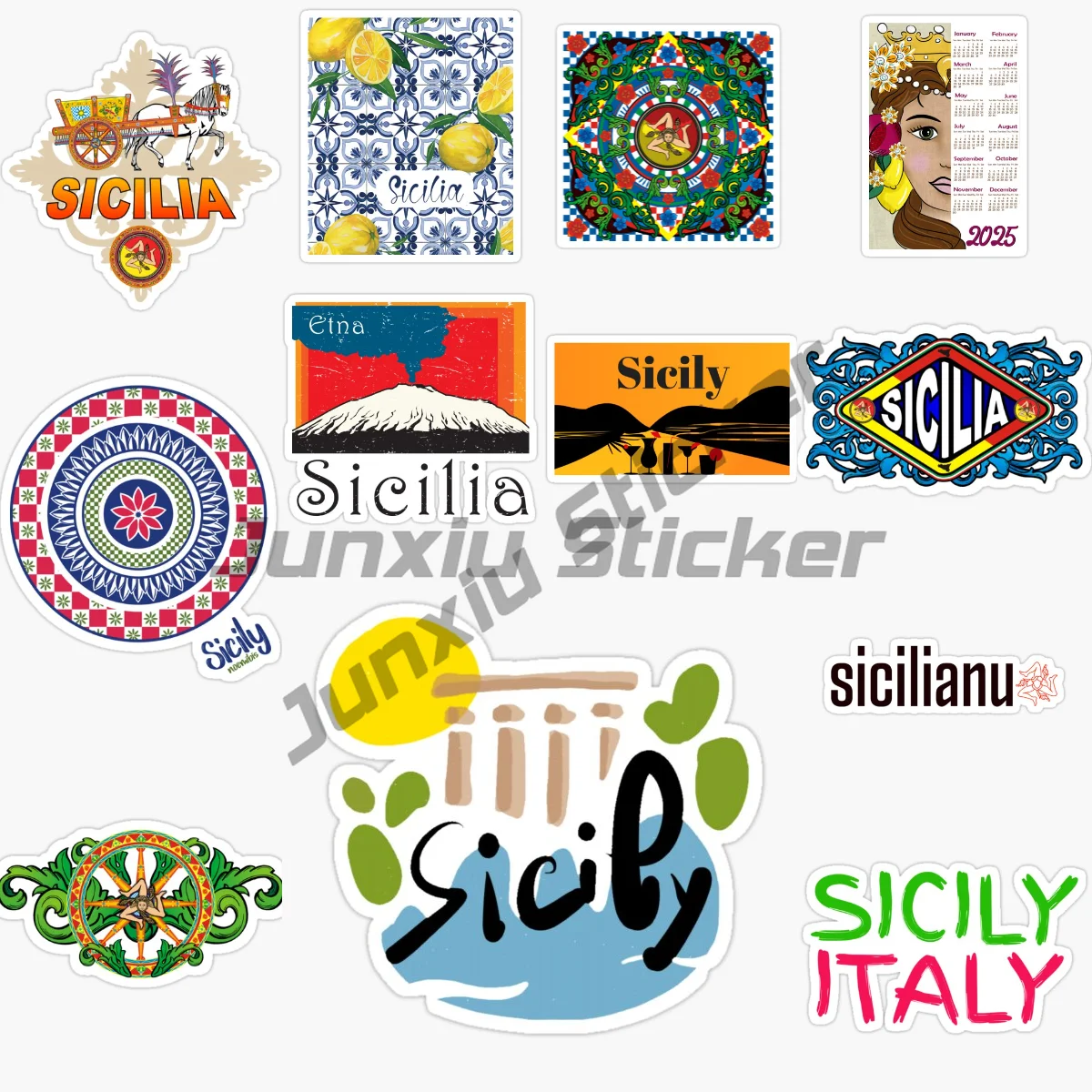 

Creative Sicily Italy Flag, Emblem, Car Sticker, Vinyl Self-adhesive Waterproof and Sunscreen Decals