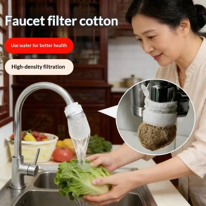 New#Water Tap Faucet Filter Cotton Prevents Splashing Remove Sand Filters Tap Water For Kitchen Sink Easy DIY Installation