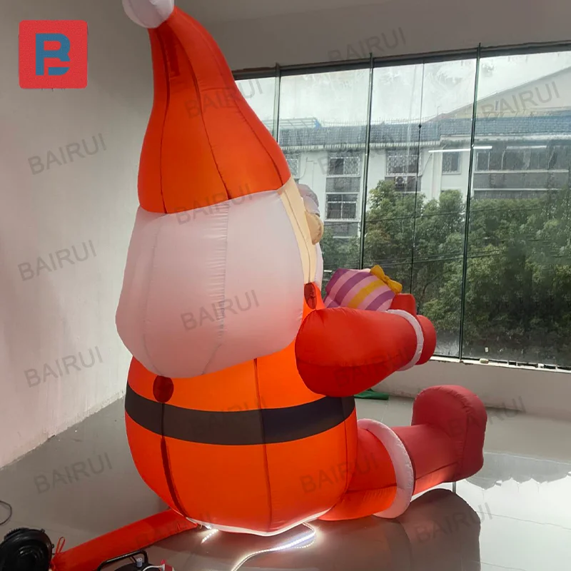 2025 Christmas inflatable santa claus double gift box red clothes old man festive cartoon man new year home courtyard decoration