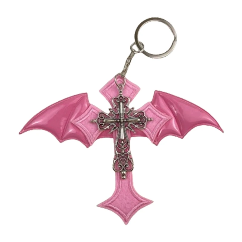 Handmade Retro Styles Wing Keychain Charm Versatile Crosses Bag Pendant Decoration for Adults Daily Use Casual Wear