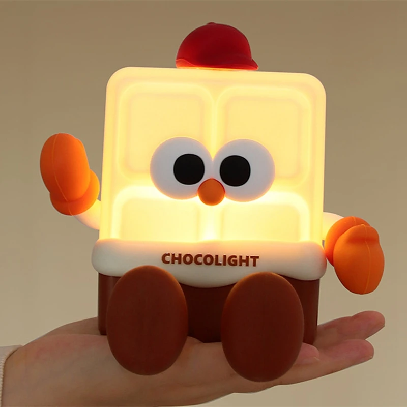 Night Light Rechargeable LED Night Light For Chocolate Lamp With 3 Level Dimmable Silicone Touch Lamp