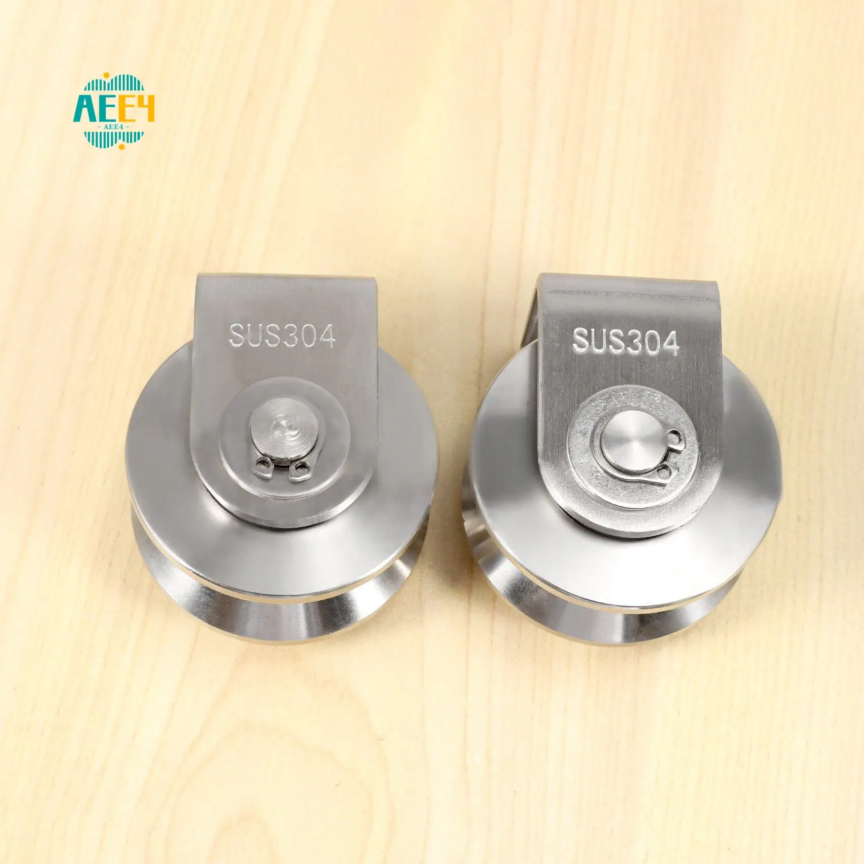 

AEE4-2Pcs 2 Inch V Type Pulley Roller 304 Stainless Steel Sliding Gate Roller Wheel Bearing For Material Handling And Moving
