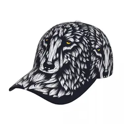 Baseball Cap Hat Hip Hop Cap Wolf Head In Line Style Sun Hat for Adult Men Women Hat