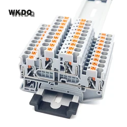 Enchufe de conexión de doble nivel, conector eléctrico de cable de PTTB-2.5, bloque de terminales de Riel Din, PTTB 2,5, PTTB2.5, 10 Uds.